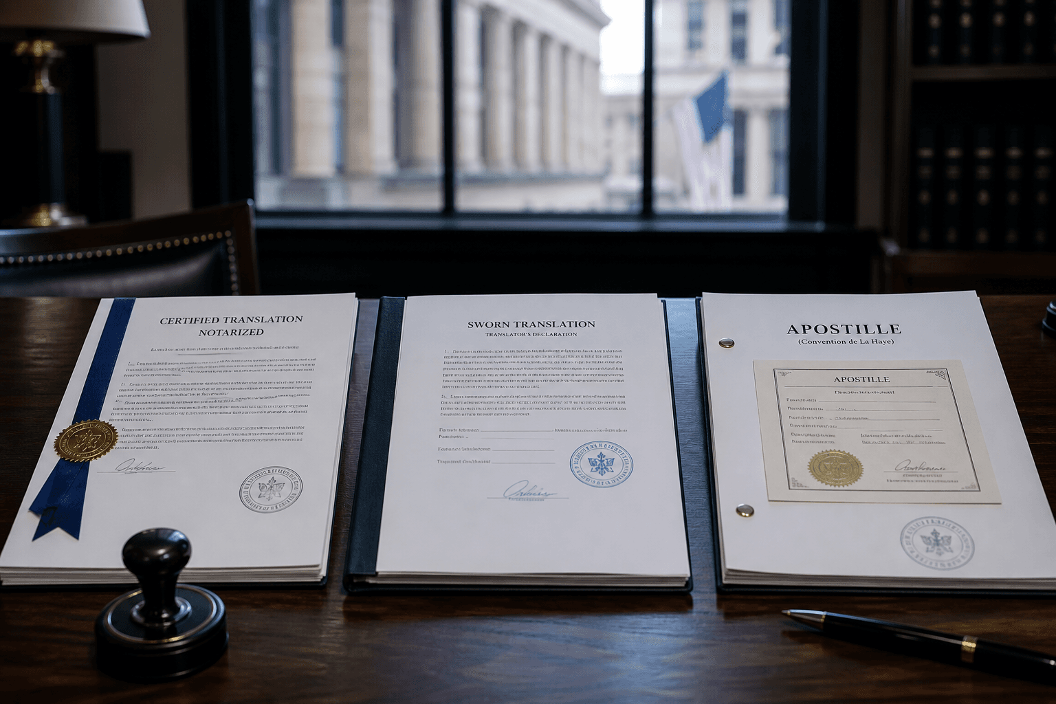 Multilingual certified translation and interpretation materials prepared for counsel