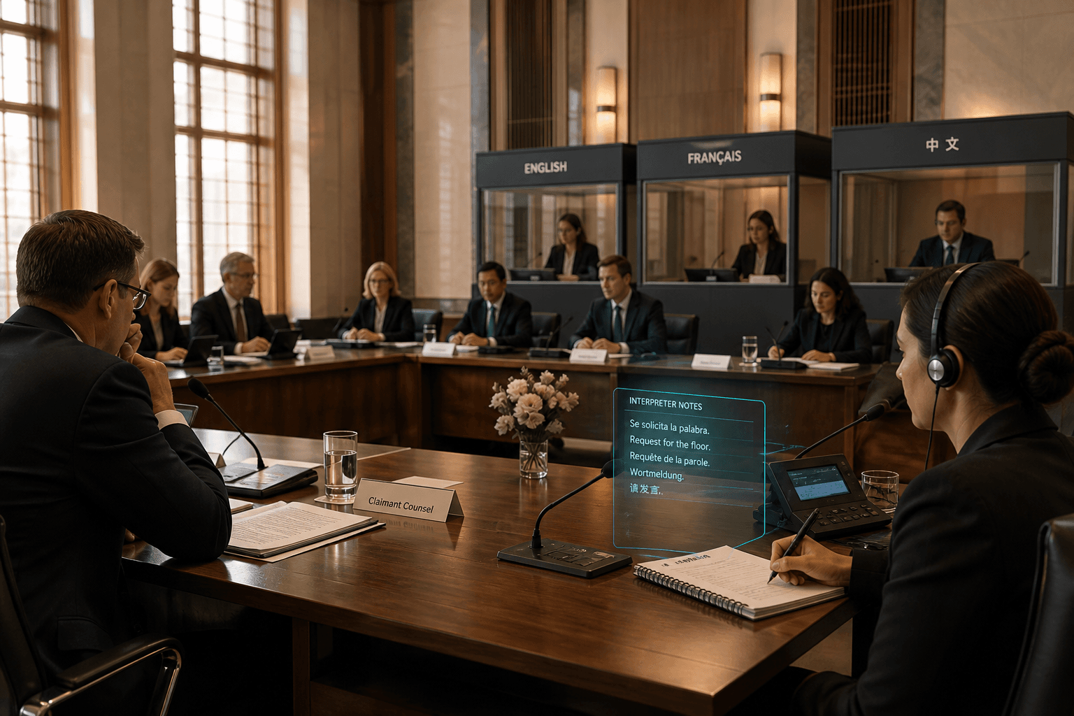 Arbitration interpretation services visual