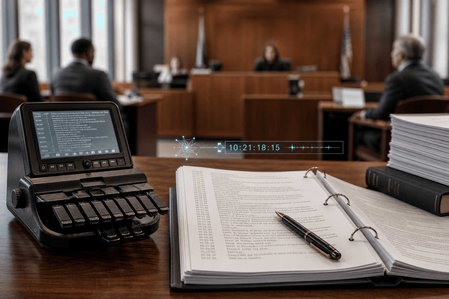 Court transcription services visual