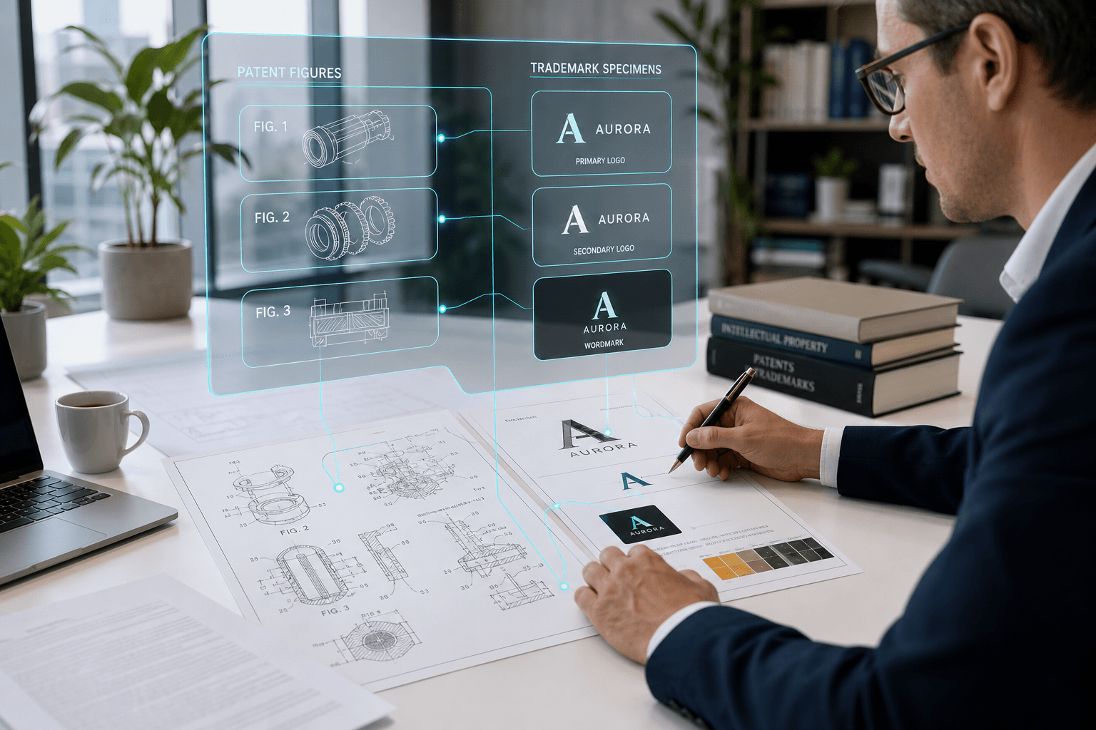 Patent and trademark filings prepared for technical legal translation