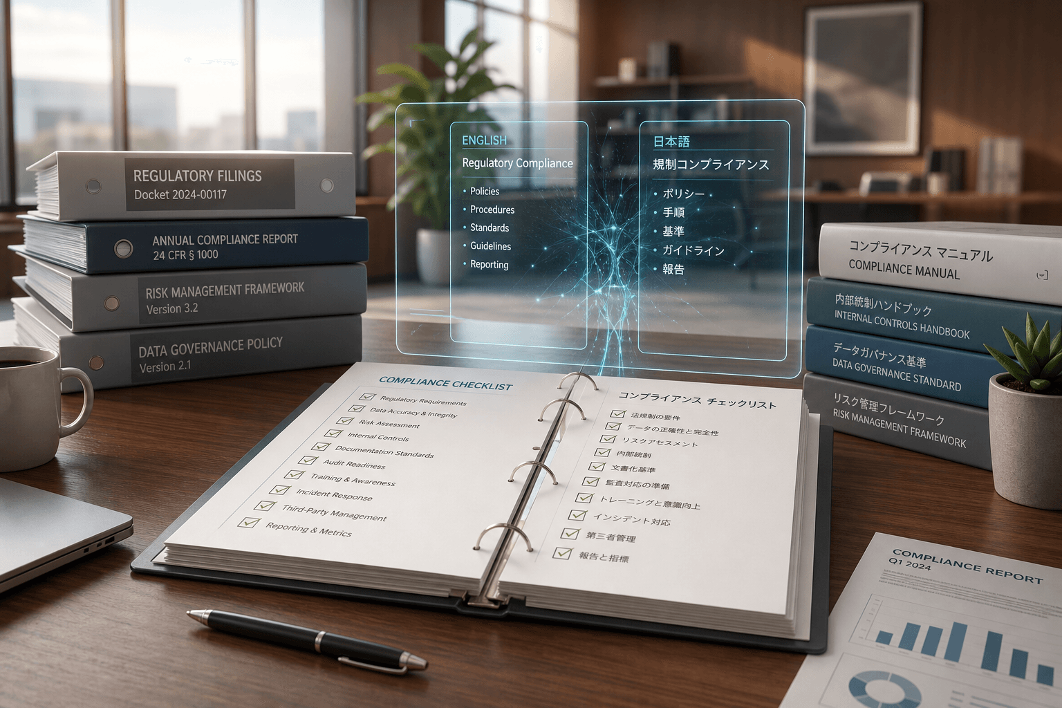 Regulatory compliance documents prepared for secure translation