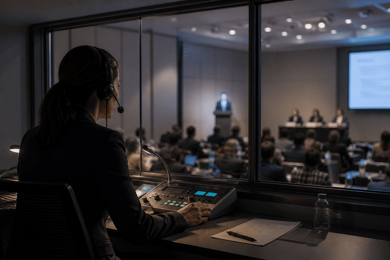 Simultaneous human interpretation services visual