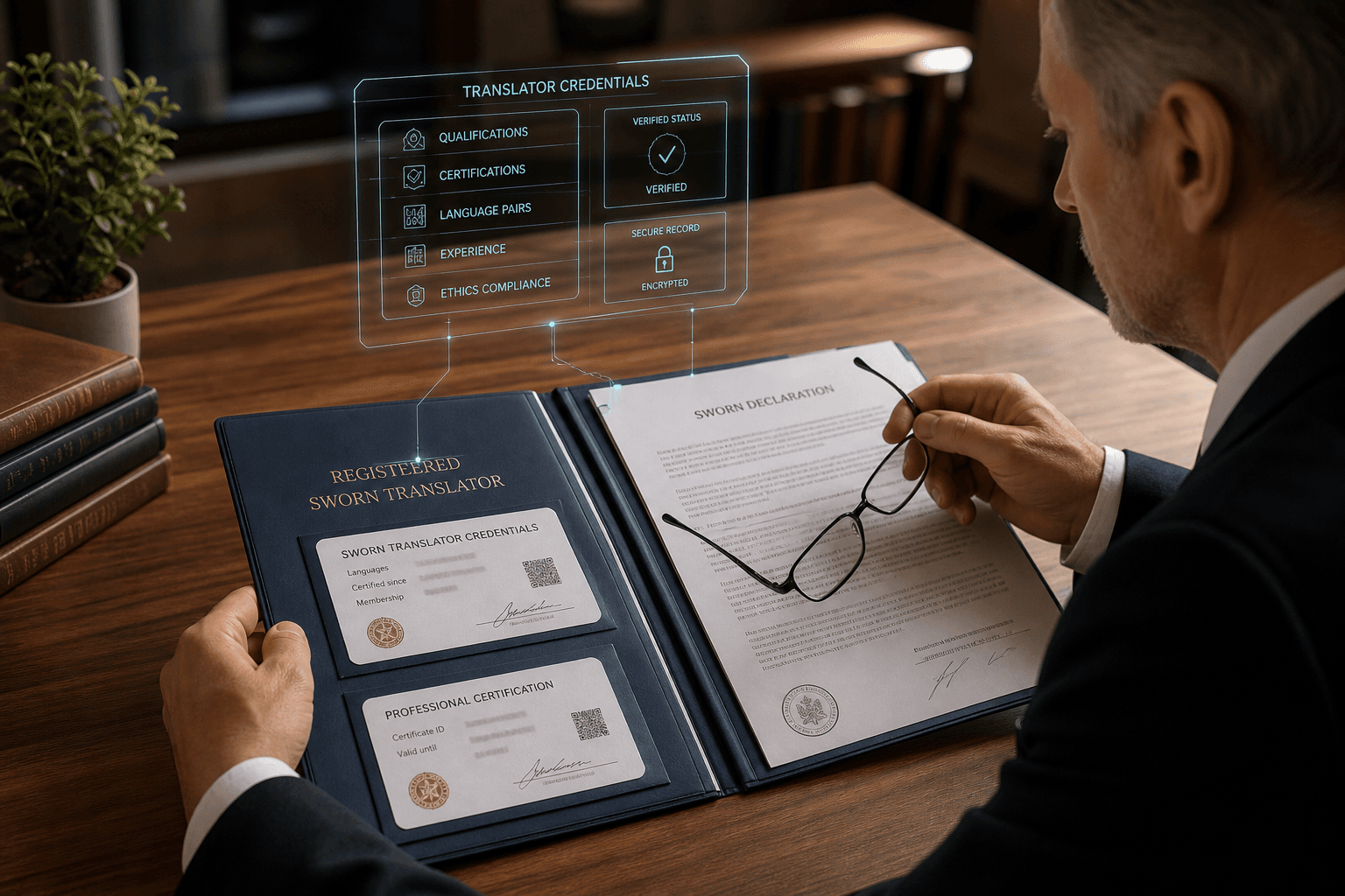 Sworn translator credential for international legal submission