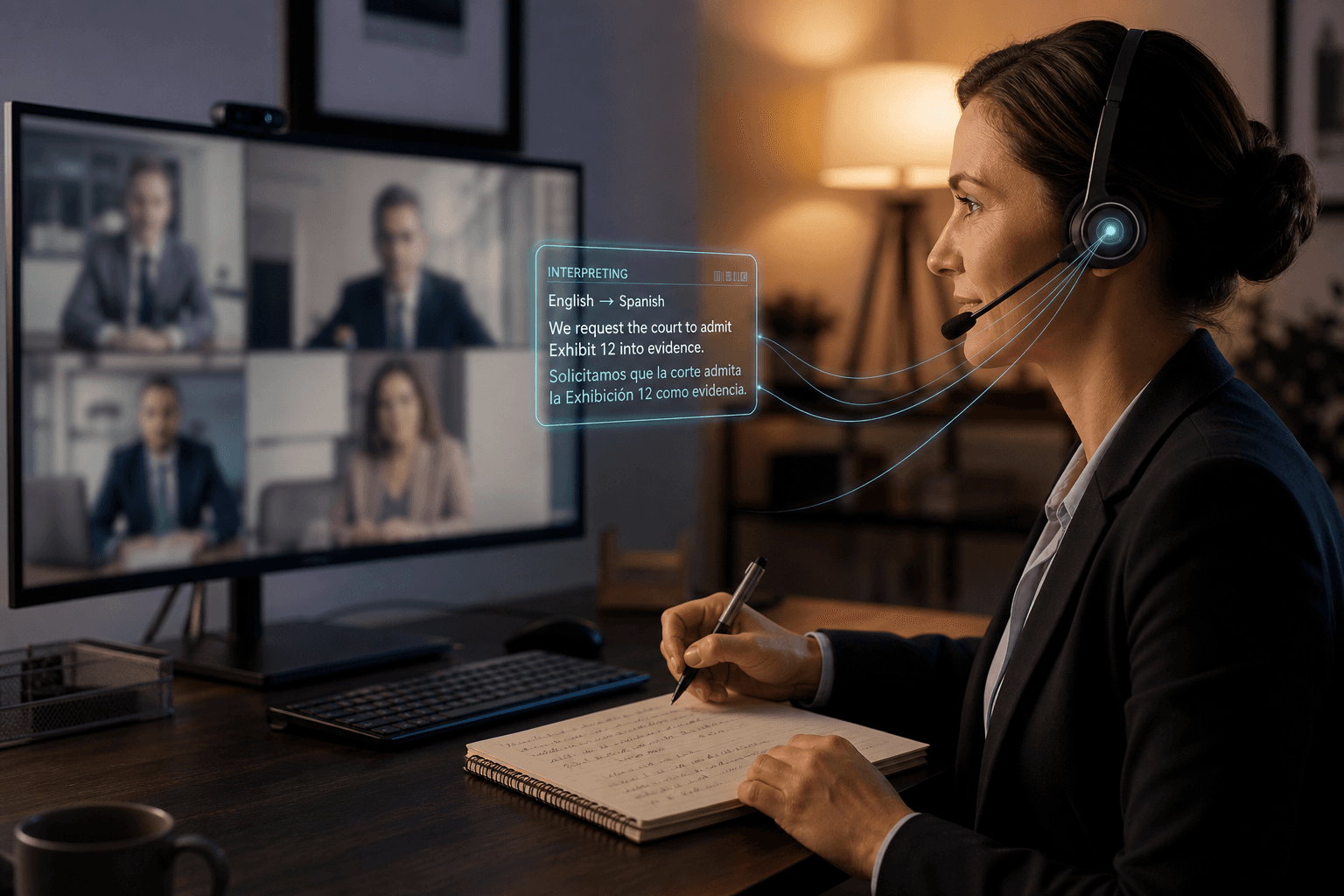 Video remote interpretation services visual